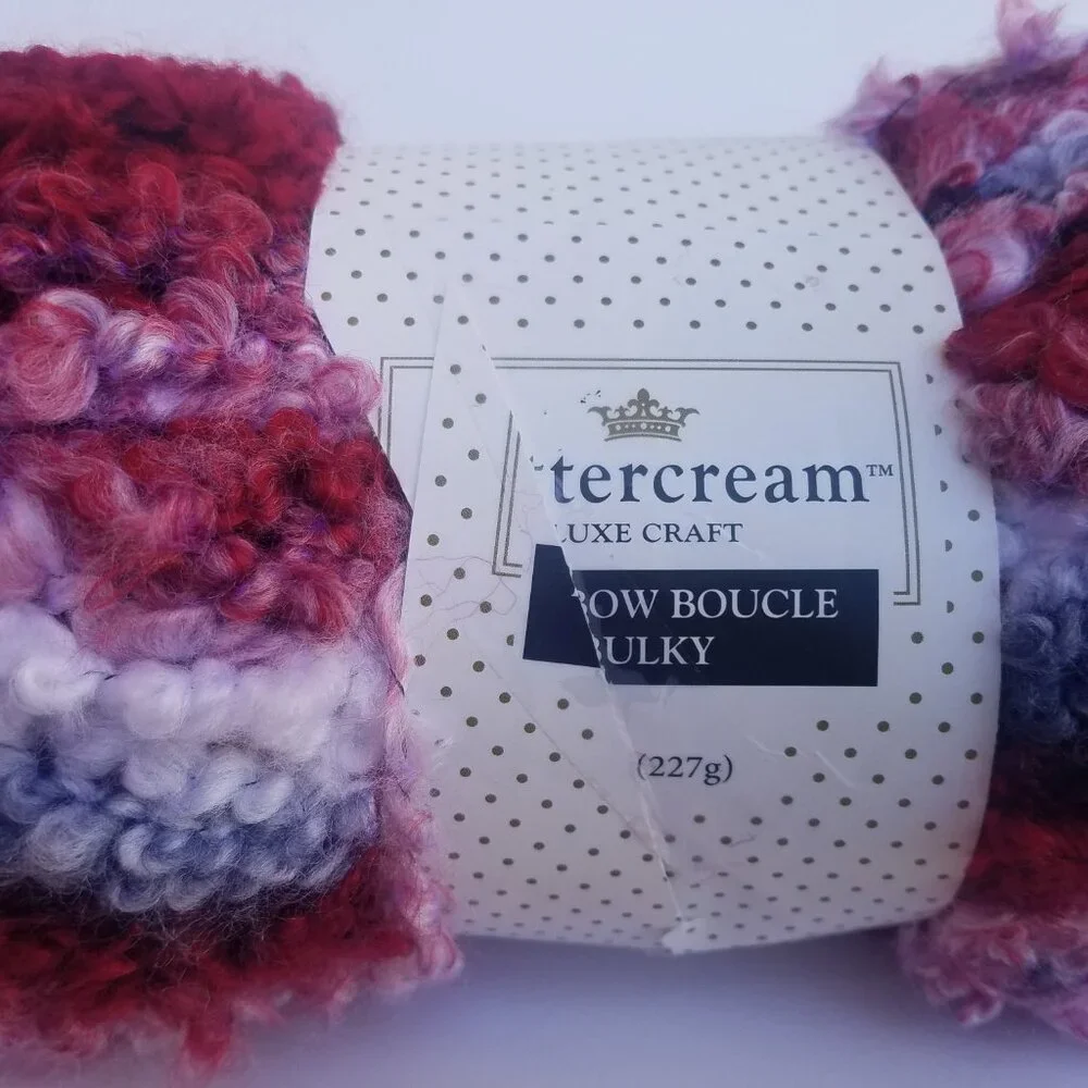 Buttercream Luxe Craft Rainbow Boucle Bulky America 1 of 2 discontinued yarn 8oz